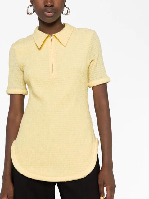 Jil Sander half-zip gaufre polo shirt - Yellow