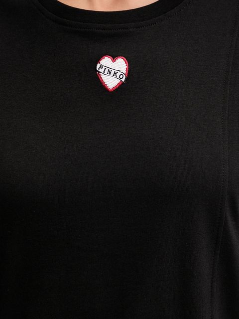 Pinko t-shirt bawełniany damski kolor czarny 105665 A2IB