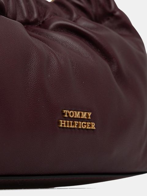 Tommy Hilfiger torebka skórzana kolor bordowy AW0AW18306