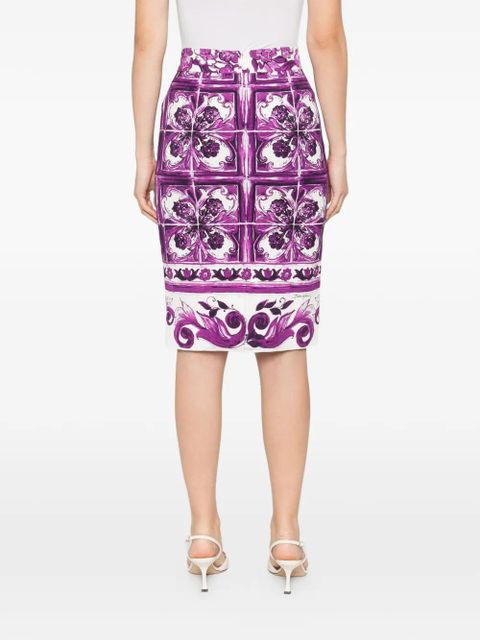 Dolce & Gabbana floral-pattern skirt - White