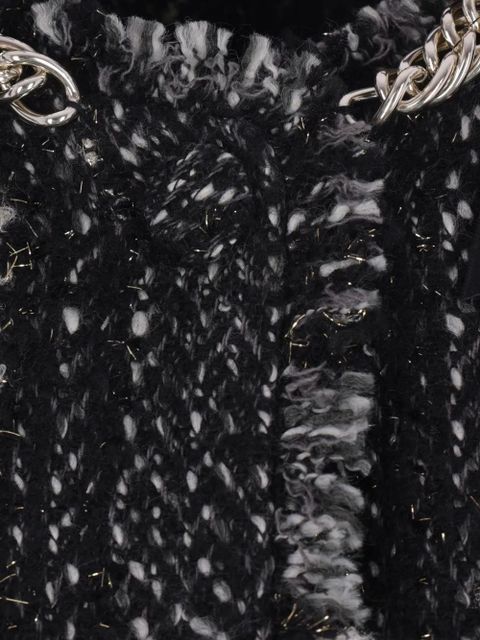Simone Rocha pearl-chain tweed jacket - Black