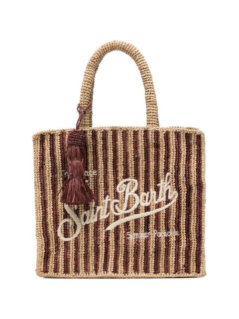MC2 Saint Barth Collette striped raffia tote bag - Red - zdjęcie produktu nr 1