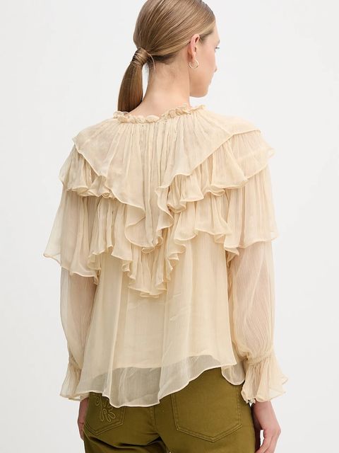 Hoss Intropia bluzka damska kolor beżowy gładka 6282680