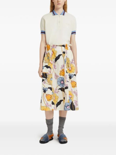 Marni flared floral midi skirt - Neutrals - zdjęcie produktu nr 2