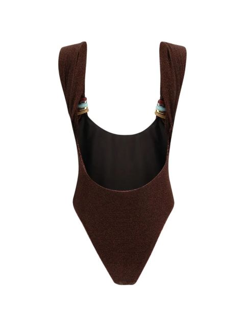 Oséree ring-detail swimsuit - Brown - zdjęcie produktu nr 2