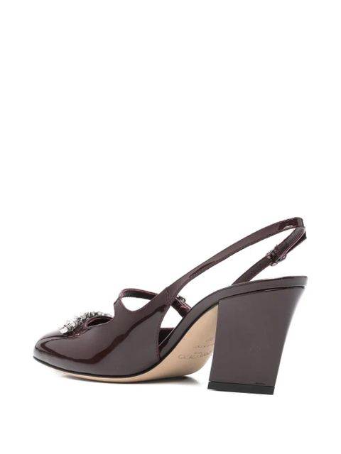 Jimmy Choo 70mm Belinda crystal-embellished slingback pumps - Red