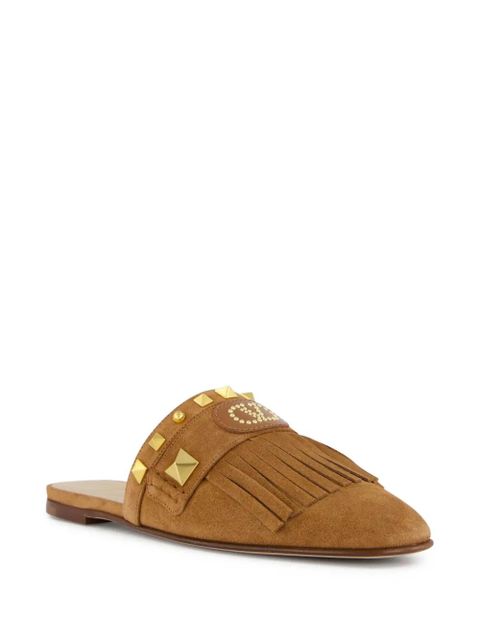 Valentino Garavani Plaster Caster fringed slide mules - Brown - zdjęcie produktu nr 2