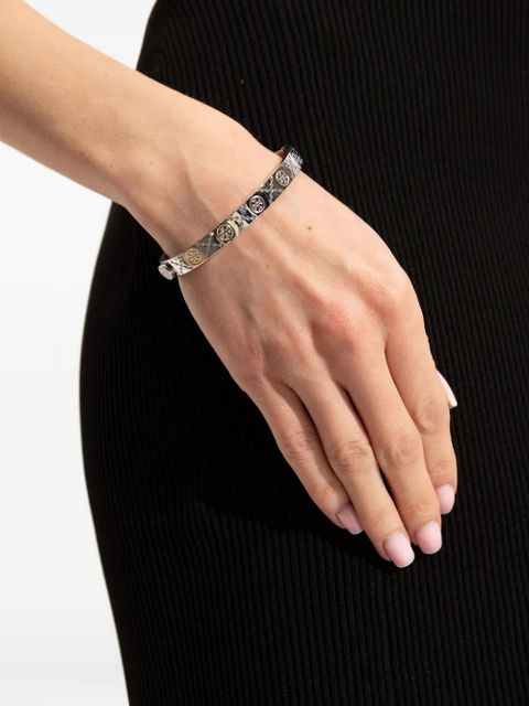 Tory Burch logo-embossed bracelet - Silver