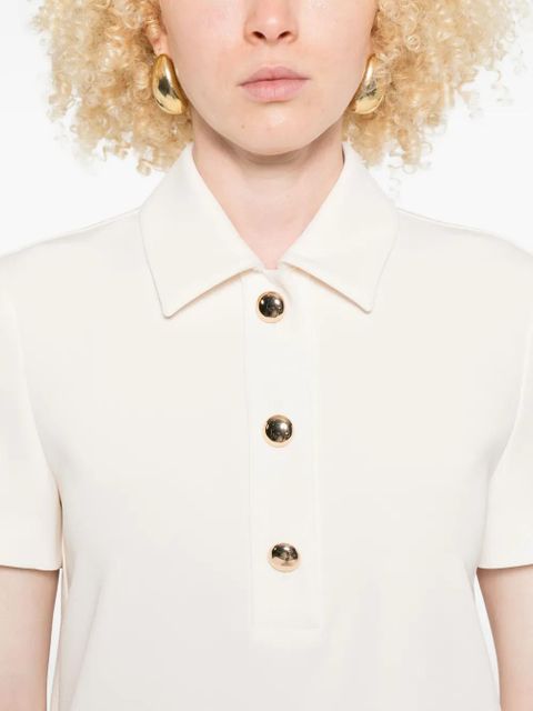 Max Mara gold-button polo dress - Neutrals