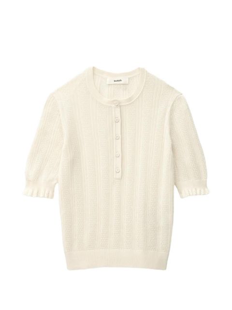 Ba&Sh Viola ruffled polo top - Neutrals - zdjęcie produktu nr 1