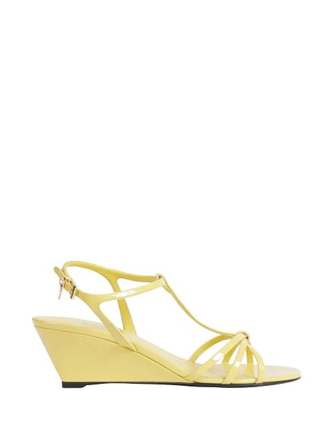 Prada leather wedge-heel sandals - Yellow - zdjęcie produktu nr 1
