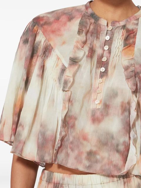 MARANT ÉTOILE Veelia ruffled buttoned blouse - Neutrals