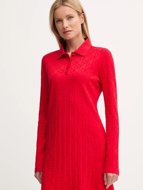 Calvin Klein Jeans sukienka bawełniana kolor czerwony mini rozkloszowana LV047D228G - zdjęcie produktu nr 1