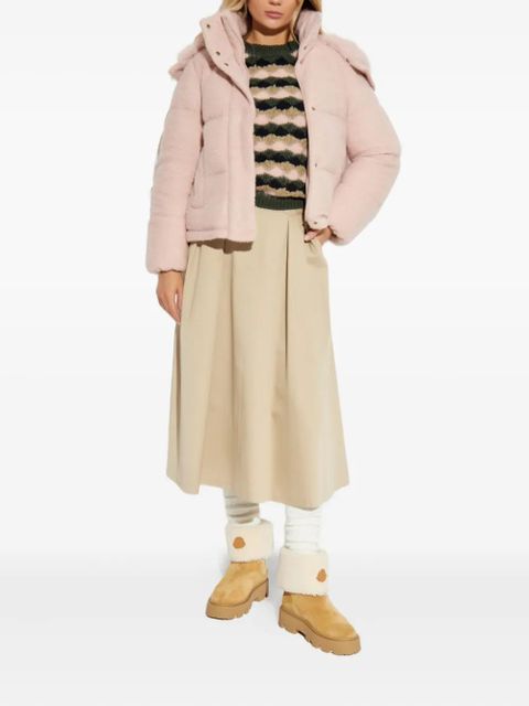 Moncler pleated midi A-line skirt - Neutrals