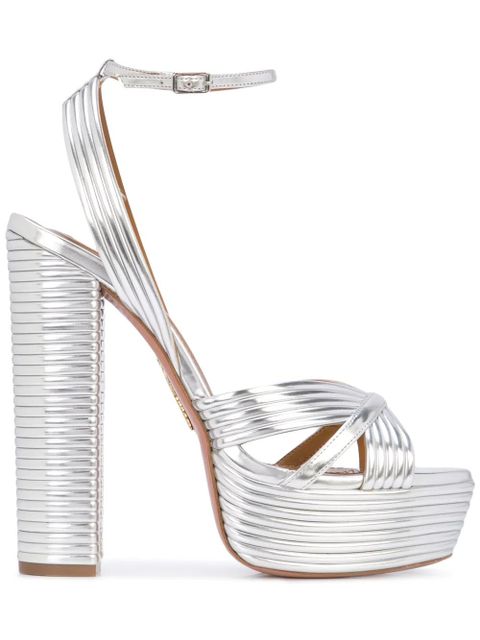 Aquazzura 140mm Sundance Plateau sandals - Silver - zdjęcie produktu nr 1