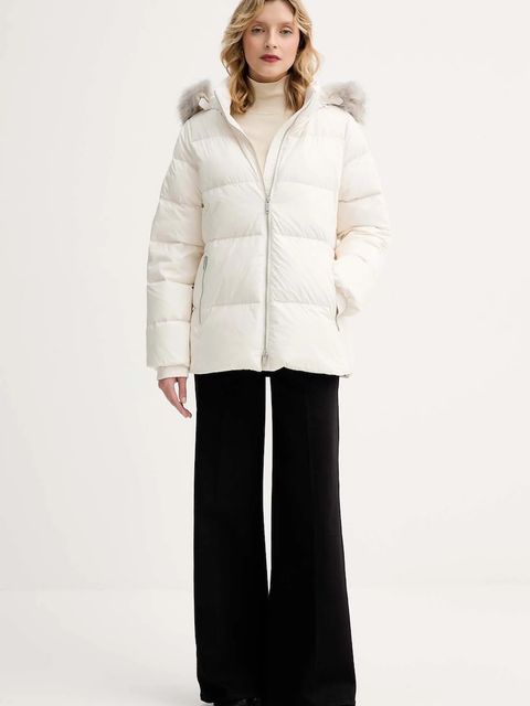 Calvin Klein kurtka puchowa kolor beżowy zimowa LV044D544G