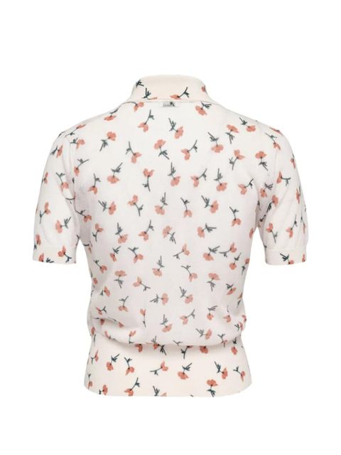 Jil Sander floral-print sheer polo shirt - Neutrals - zdjęcie produktu nr 2