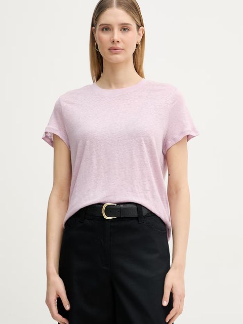 United Colors of Benetton t-shirt damski lniany - zdjęcie produktu nr 2