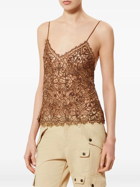 ISABEL MARANT Olva silk top - Brown