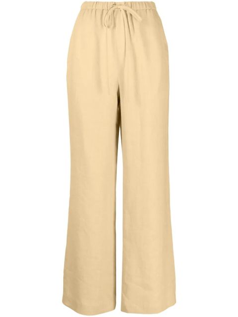Nanushka drawstring -waist linen trousers - Yellow - zdjęcie produktu nr 1