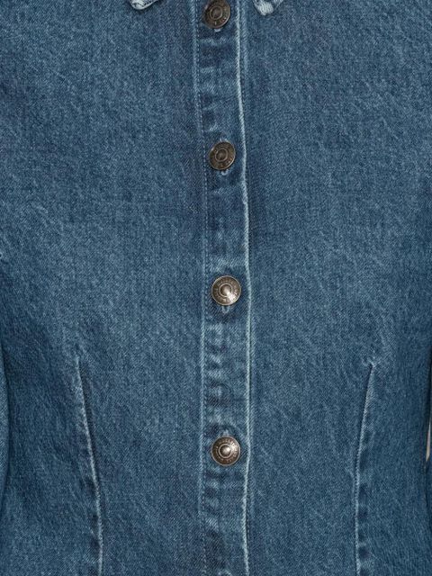 ROTATE BIRGER CHRISTENSEN puff-sleeves fitted denim shirt - Blue