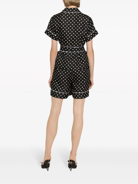 Dolce & Gabbana polka-dot print silk shirt - Black