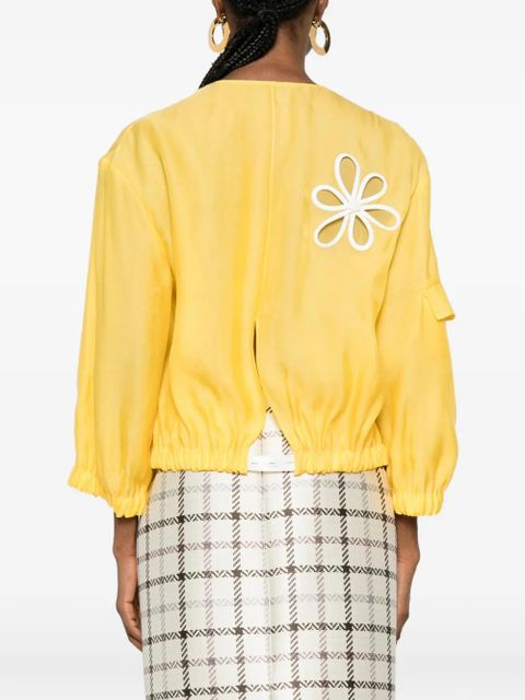 FENDI floral-patch jacket - Yellow