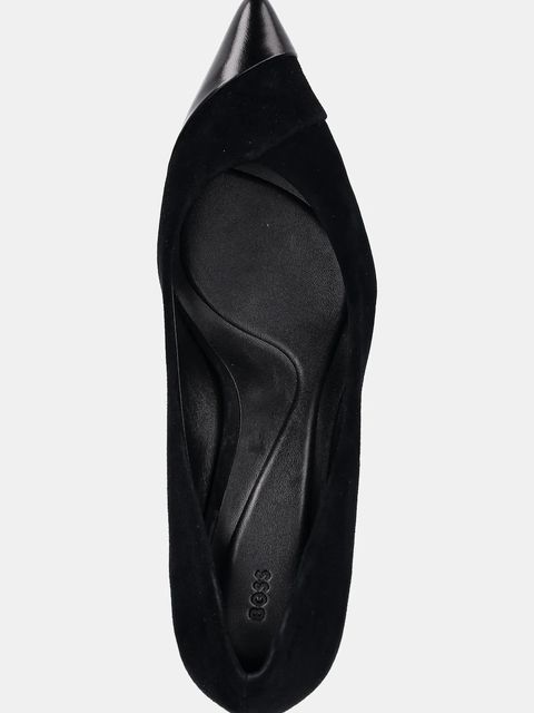 BOSS szpilki zamszowe Gracey kolor czarny na słupku 50548592