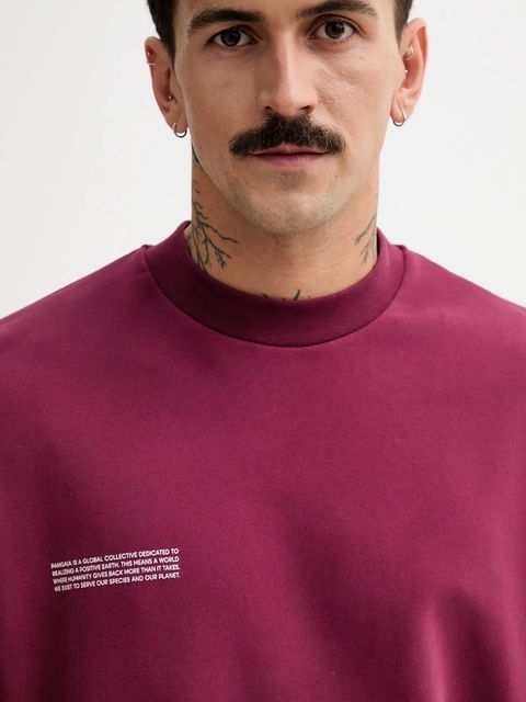 Pangaia bluza bawełniana kolor bordowy z nadrukiem 10000183