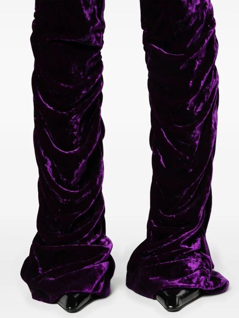 Gucci low-rise slim-fit velvet trousers - Purple