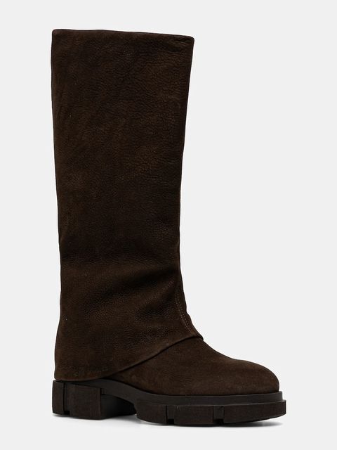 Copenhagen kozaki nubukowe damskie kolor brązowy na płaskim obcasie CPH554 nabuc - zdjęcie produktu nr 1