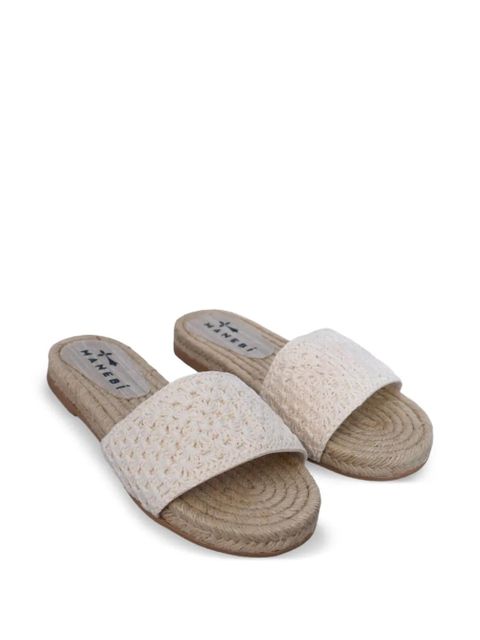 Manebi crochet slide sandals - Neutrals