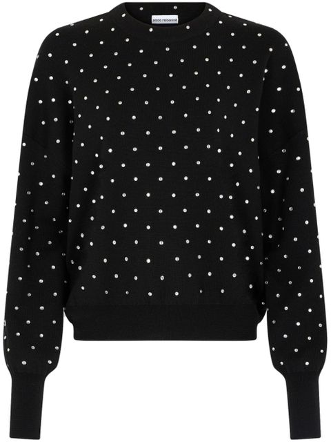 Rabanne crystal-embellished wool jumper - Black