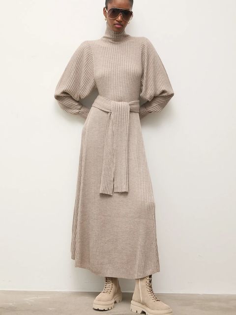 Answear.LAB workery zamszowe kolor beżowy na platformie