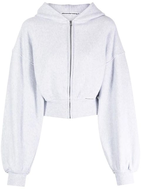 Alexander Wang zip-up cropped hoodie - Grey - zdjęcie produktu nr 1