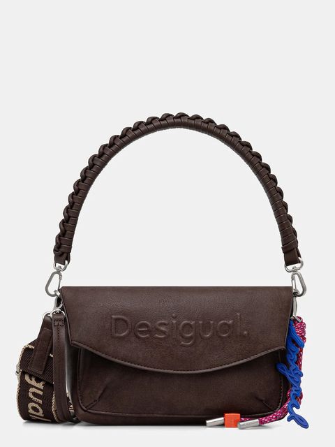 Desigual torebka HALF LOGO TROKEL kolor brązowy 25WAXP70 - zdjęcie produktu nr 1