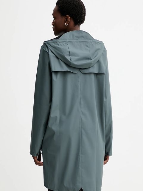 Rains kurtka 12020 Long Jacket kolor szary przejściowa 12020