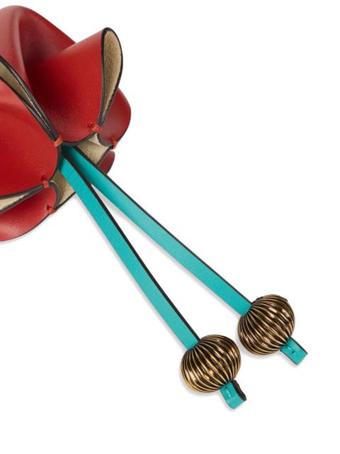 ETRO leather flower keyring - Red