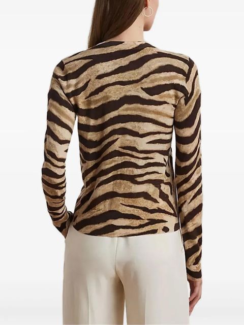 Lauren Ralph Lauren zebra-print buttoned cardigan - Neutrals