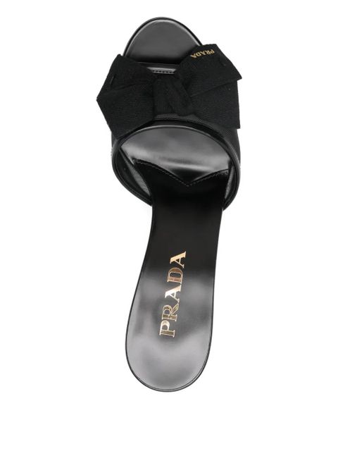 Prada bow mesh sandals - Black