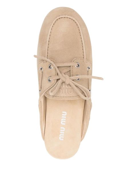 Miu Miu lace-up mules - Neutrals
