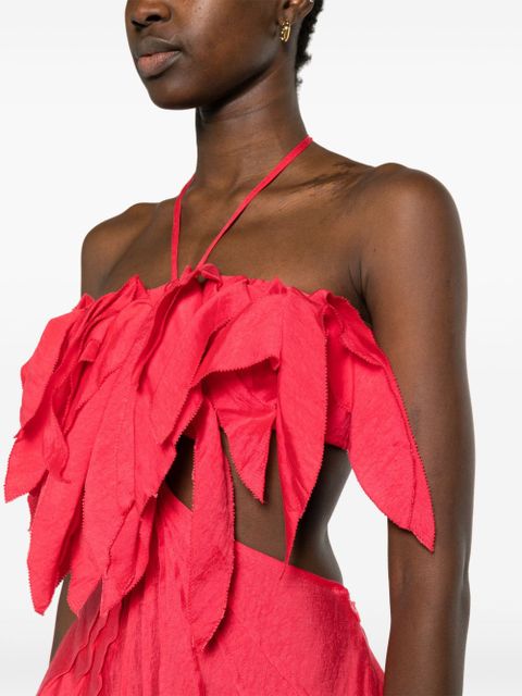 Cult Gaia Lue ruffled midi dress - Red