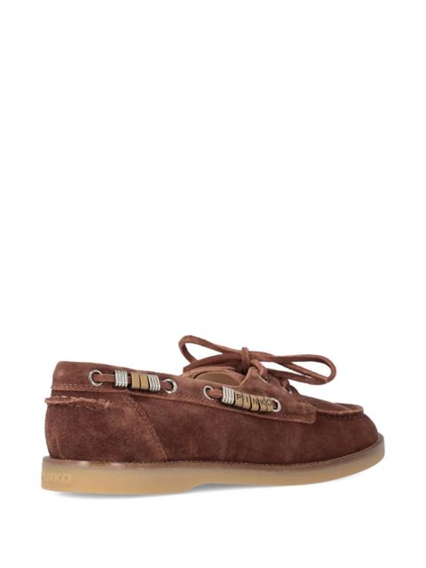 PINKO suede lace-up loafers - Brown