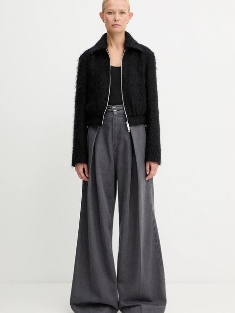 BOSS kurtka z dodatkiem wełny kolor czarny przejściowa 50549159