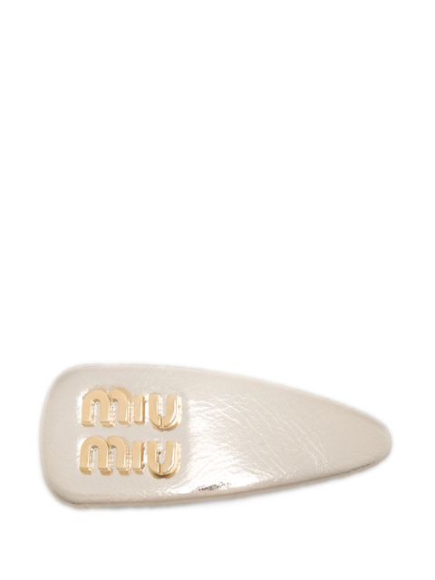 Miu Miu patent leather hair clip - Gold - zdjęcie produktu nr 1