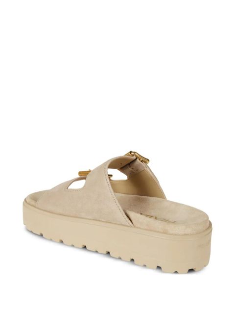 Prada buckle platform sandals - Neutrals