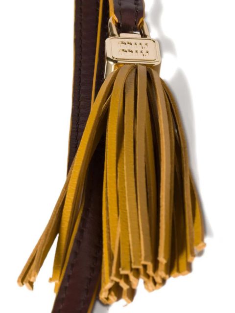 Miu Miu embossed-logo leather charm - Brown - zdjęcie produktu nr 2