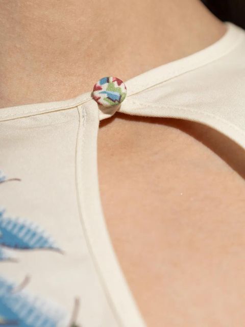 ETRO floral-print cut-out midi dress - Neutrals