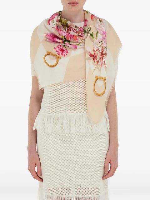 Ferragamo Gaia-print silk scarf - Pink - zdjęcie produktu nr 2