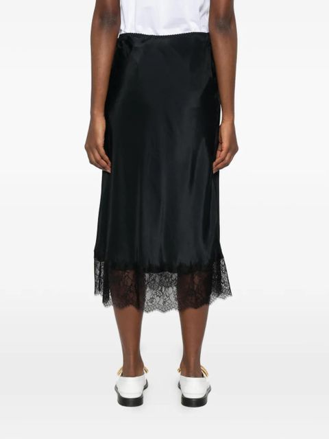 Moschino lace-trim midi skirt - Black